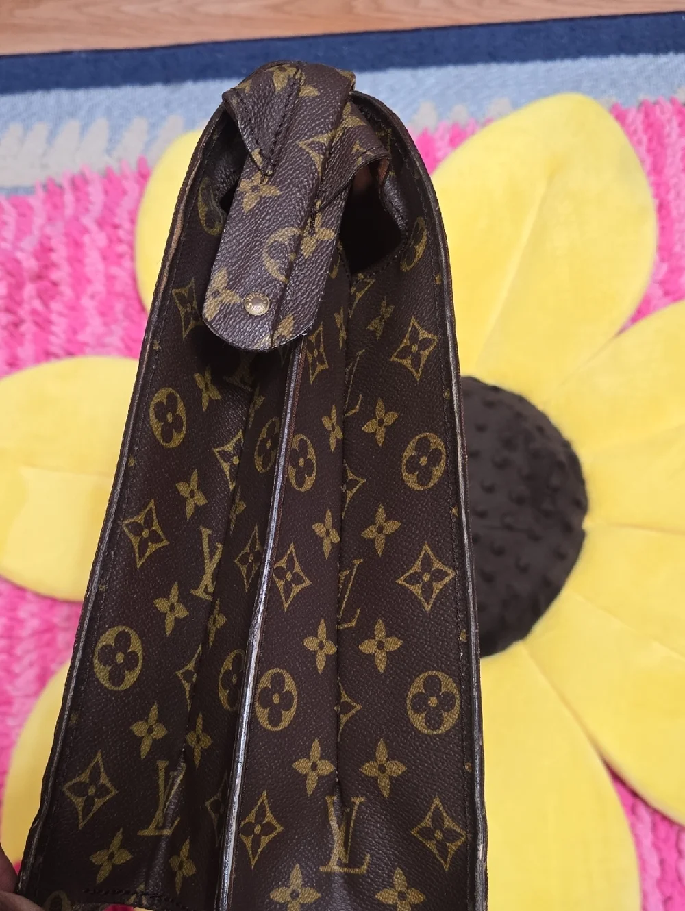 Louis Vuitton Serviette Monogram Briefcase with Tan‎ Handle